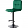 Hoker krzesło barowe welurowe pikowane regulowane