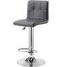 Hoker krzesło barowe tapicerowane pikowane regulowane ciemnoszare