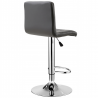 Hoker krzesło barowe tapicerowane pikowane regulowane ciemnoszare