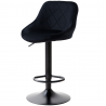 Hoker krzesło barowe welurowe pikowane regulowane