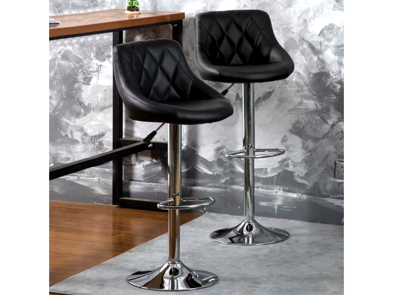 Hoker krzesło barowe tapicerowane pikowane regulowane