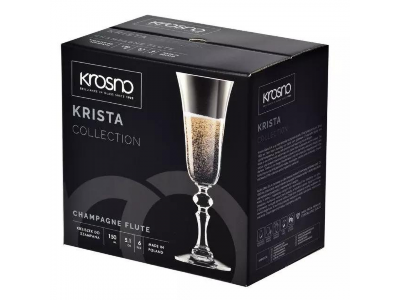 Komplet kieliszków do szampana 150 ml 6 szt Krista Krosno