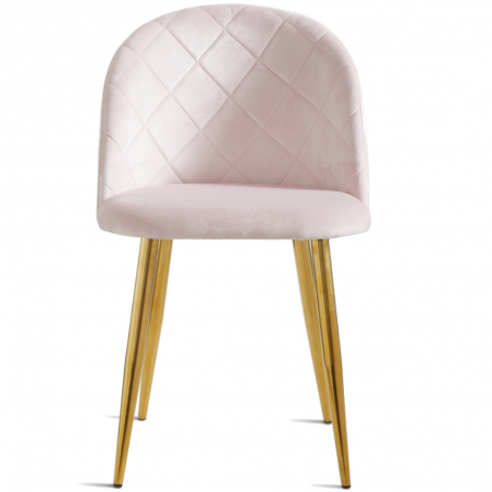 Krzesło tapicerowane welurowe glamour różowe