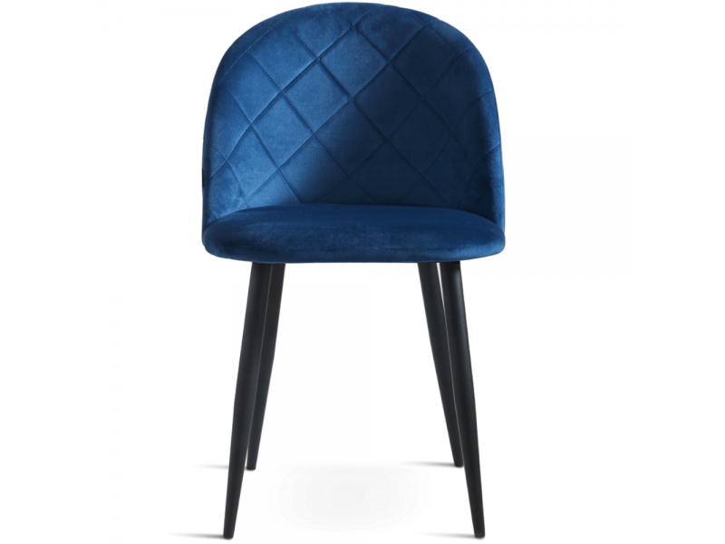 Krzesło tapicerowane welurowe glamour niebieskie