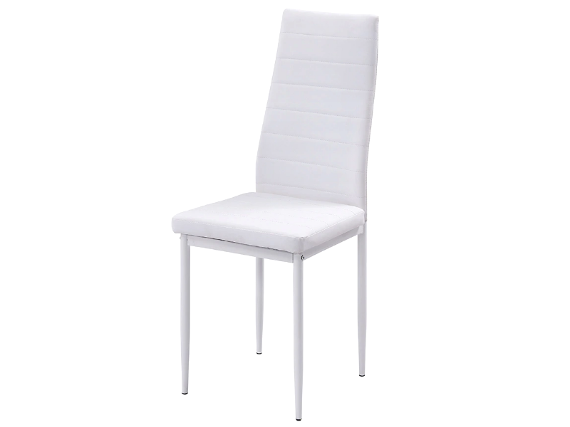 Krzesło tapicerowane ekoskóra komplet 4 szt białe