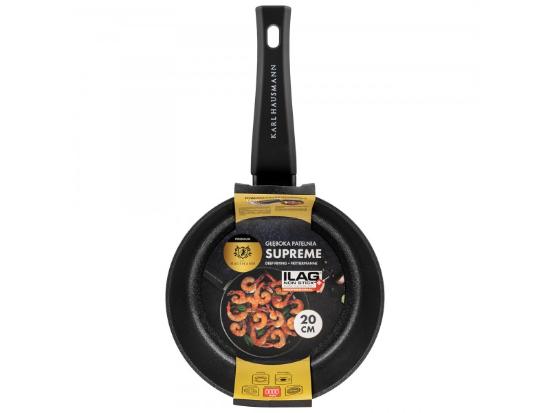 PATELNIA GŁĘBOKA GRANITOWA 20 CM NON-STICK INDUKCJA GAZ