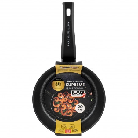 PATELNIA GŁĘBOKA GRANITOWA 20 CM NON-STICK INDUKCJA GAZ