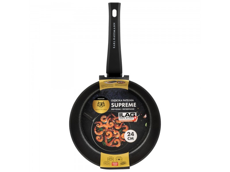 PATELNIA GŁĘBOKA GRANITOWA 24 CM NON-STICK INDUKCJA GAZ