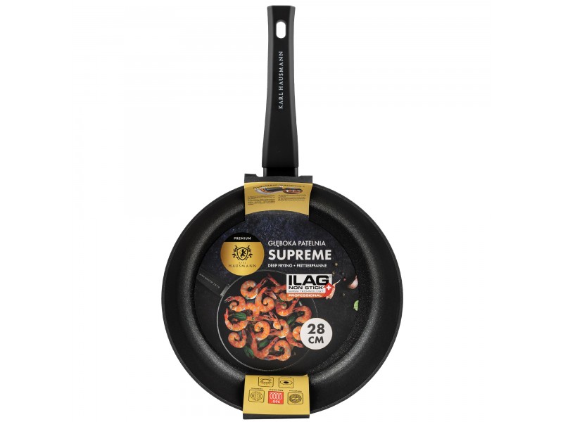 PATELNIA GŁĘBOKA GRANITOWA 28 CM NON-STICK INDUKCJA GAZ