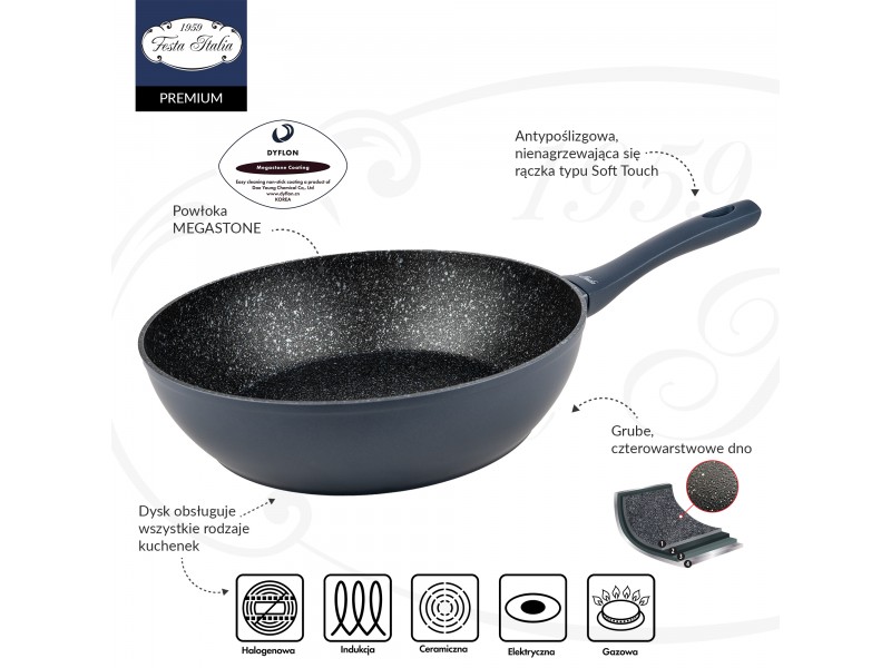 PATELNIA TRADYCYJNA 24 CM NON-STICK INDUKCJA GAZ