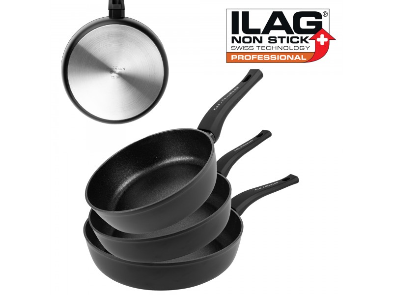 Zestaw Patelni Głębokich 3 szt. 20/24/28 cm NON STICK INDUKCJA GAZ