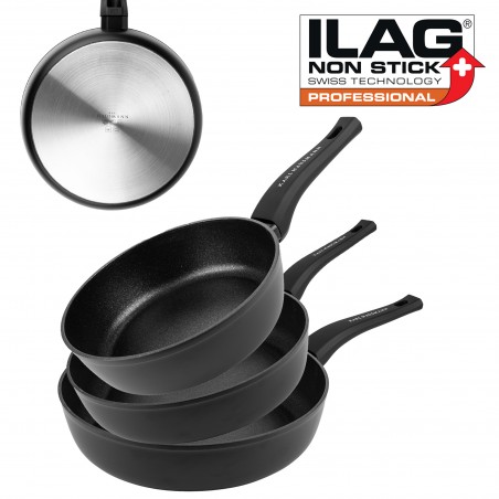 Zestaw Patelni Głębokich 3 szt. 20/24/28 cm NON STICK INDUKCJA GAZ