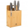 KOMPLET 5 NOŻY KUCHENNYCH W BLOKU MAGNETYCZNYM + DESKA BAMBUSOWA