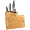 KOMPLET 5 NOŻY KUCHENNYCH W BLOKU MAGNETYCZNYM + DESKA BAMBUSOWA