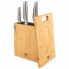 KOMPLET 5 NOŻY KUCHENNYCH W BLOKU MAGNETYCZNYM + DESKA BAMBUSOWA