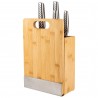 KOMPLET 5 NOŻY KUCHENNYCH W BLOKU MAGNETYCZNYM + DESKA BAMBUSOWA