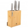KOMPLET 5 NOŻY KUCHENNYCH W BLOKU MAGNETYCZNYM + DESKA BAMBUSOWA