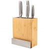 KOMPLET 5 NOŻY KUCHENNYCH W BLOKU MAGNETYCZNYM + DESKA BAMBUSOWA