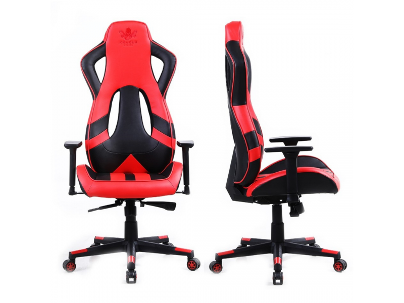 Fotel biurowy gamingowy krzesło obrotowe dla gracza czerwone
