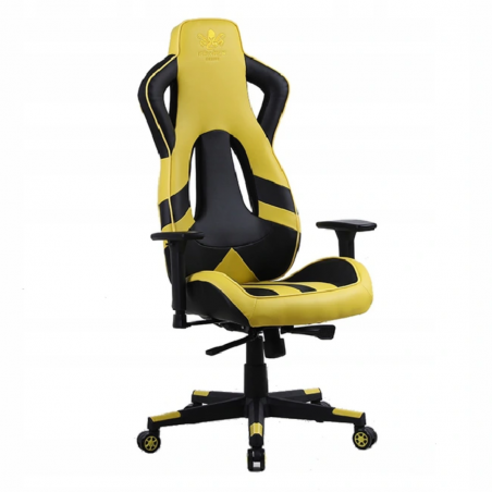 Fotel biurowy gamingowy krzesło obrotowe dla gracza żółty