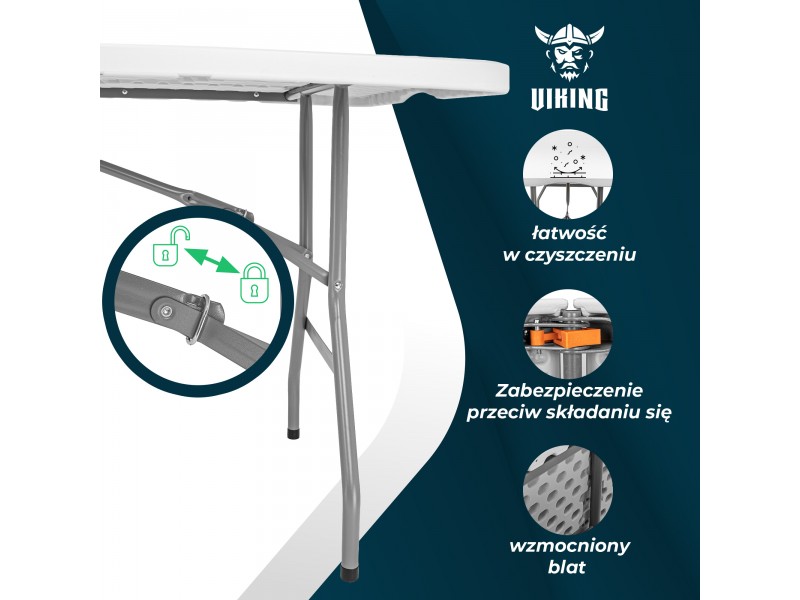 Stół cateringowy składany ogrodowy bankietowy 180 cm