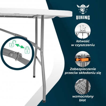 Stół cateringowy składany ogrodowy bankietowy 180 cm