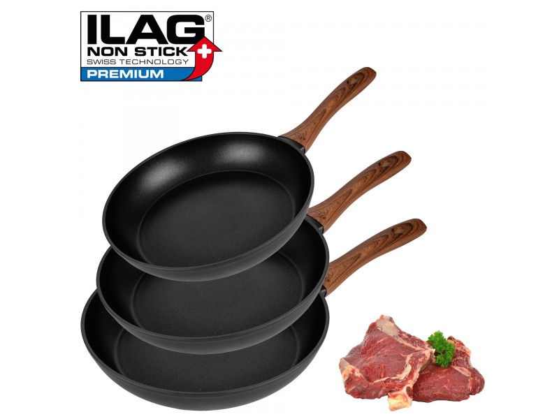 Komplet Patelni 3 szt. 24/26/28 cm NON STICK INDUKCJA GAZ