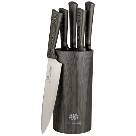 Noże w bloku komplet noży kuchennych 6 elementów zestaw tuba
