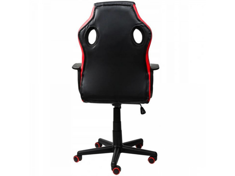 Fotel biurowy obrotowy gamingowy czarno-czerwony dla gracza regulowany