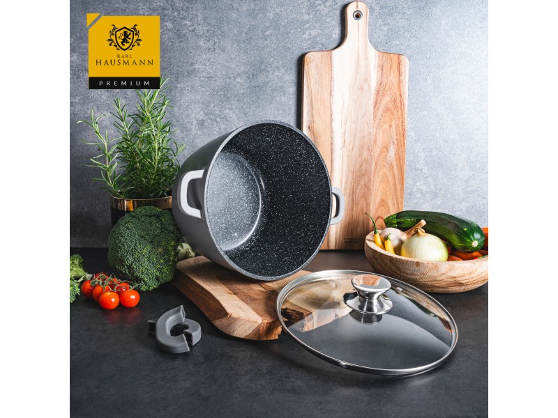 Garnek granitowy 10 L Powłoka non-stick COOKMARK MARBLE