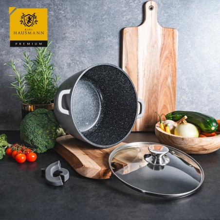 Garnek granitowy 10 L Powłoka non-stick COOKMARK MARBLE