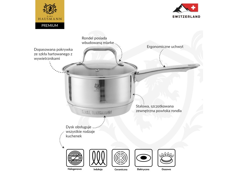 Rondel Stalowy 2.6L ATLAS INDUKCJA GAZ NON-STICK