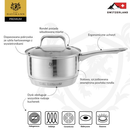 Rondel Stalowy 2.6L ATLAS INDUKCJA GAZ NON-STICK