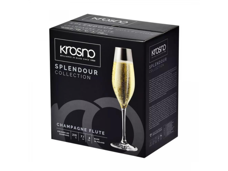 Kpl. kieliszków do szampana prosecco 210 ml 6 szt splendour Krosno