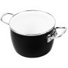 Garnek Emaliowany 3L z Pokrywką Czarny Tradycyjny Garnek na Indukcję Gaz Maryna Silesia Emalia