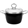 Garnek Emaliowany 3L z Pokrywką Czarny Tradycyjny Garnek na Indukcję Gaz Maryna Silesia Emalia