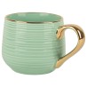Kubek Porcelanowy 400 ml Miętowy ze Złotym Uchem