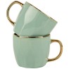 Kubek Porcelanowy 400 ml Miętowy ze Złotym Uchem