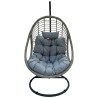 Fotel wiszący kokon ogrodowy szary na stelażu technorattan Viking 130kg z poduszką