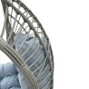 Fotel wiszący kokon ogrodowy szary na stelażu technorattan Viking 130kg z poduszką