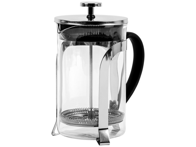 Szklana Kawiarka Tłokowa 0.8L French Press FESTA ITALIA – Klasyczne Parzenie Kawy, Szkło Krystaliczne