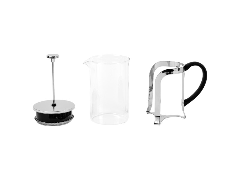 Szklana Kawiarka Tłokowa 0.8L French Press FESTA ITALIA – Klasyczne Parzenie Kawy, Szkło Krystaliczne