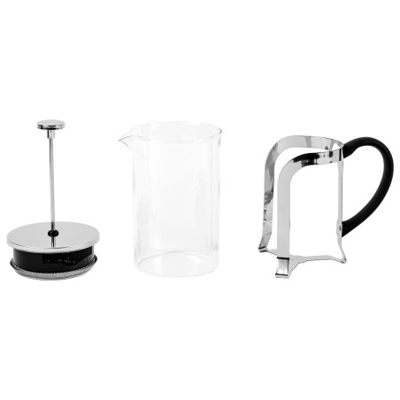 Szklana Kawiarka Tłokowa 0.8L French Press FESTA ITALIA – Klasyczne Parzenie Kawy, Szkło Krystaliczne