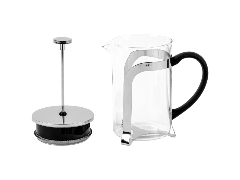 Szklana Kawiarka Tłokowa 0.8L French Press FESTA ITALIA – Klasyczne Parzenie Kawy, Szkło Krystaliczne