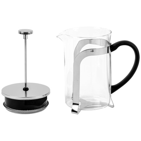 Szklana Kawiarka Tłokowa 0.8L French Press FESTA ITALIA – Klasyczne Parzenie Kawy, Szkło Krystaliczne