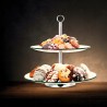 Szklana patera 2-poziomowa FESTA ITALIA Silvia 25/21 cm – do ciasta, owoców, deserów