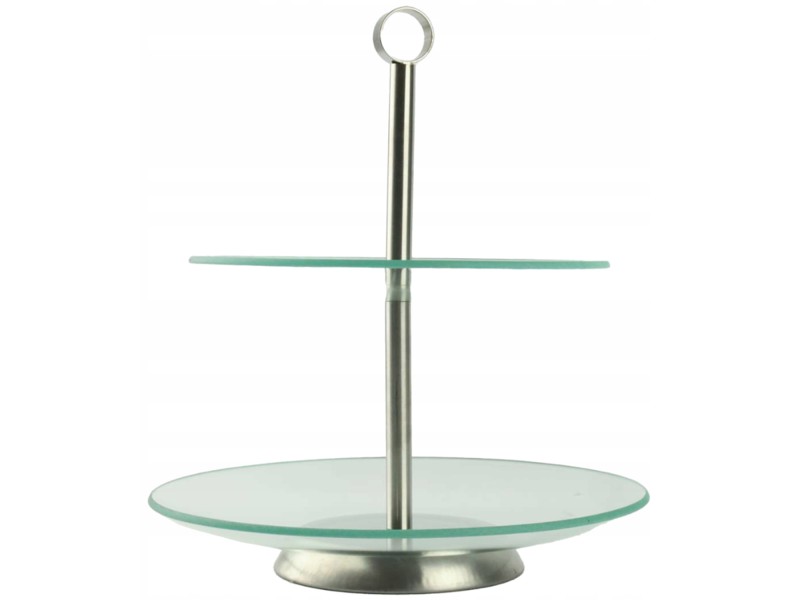 Szklana patera 2-poziomowa FESTA ITALIA Silvia 25/21 cm – do ciasta, owoców, deserów