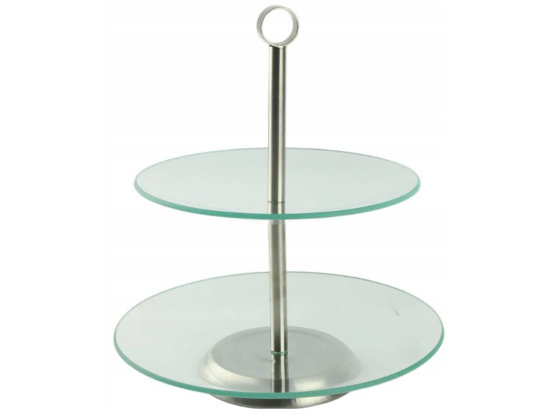 Szklana patera 2-poziomowa FESTA ITALIA Silvia 25/21 cm – do ciasta, owoców, deserów