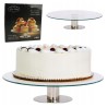 Szklana Patera Obrotowa 30 cm Silvia – FESTA ITALIA Elegancka Patera do Tortu, Ciasta, Owoców