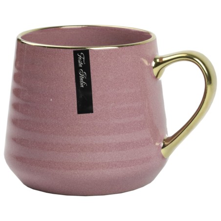 Kubek porcelanowy 570 ml ciemny fiolet ze złotem – elegancki kubek do kawy i herbaty Festa Italia